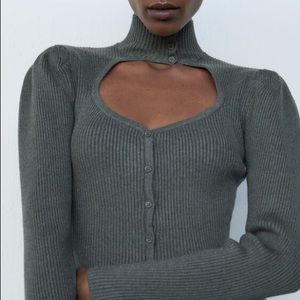 NEW⨠Zara KNIT Cut Out Top